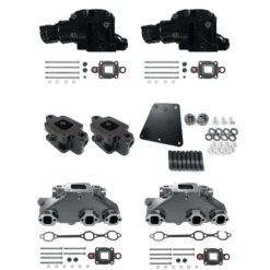 Kit Complet Collecteurs 84612+ Coudes 84309 + Rehausses 64929 Mercruiser - 4.3L V6 - 2002 et + - (Joint sec / dry)