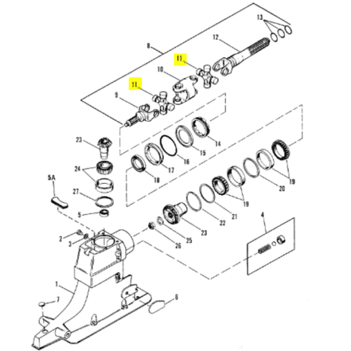 REC805536A2 - Croisillon de cardan - Embase ALPHA ONE GEN 2 - Mercruiser 805536A2