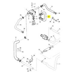 REC32-33189 - Durite moteur - Thermostat vers pompe de circulation d'eau - GM V6 et V8 - Mercruiser 32-861590A05 / OMC 0312781