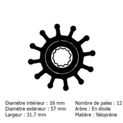 CEF500107T - Kit turbine jabsco 1210-3085 - Volvo Penta 21213650 / OMC 0778184