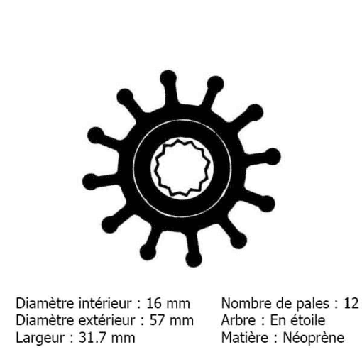 CEF500107T - Kit turbine jabsco 1210-3085 - Volvo Penta 21213650 / OMC 0778184