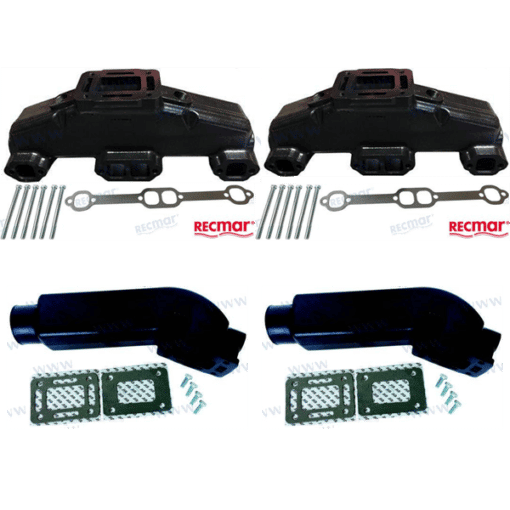 Kit Complet Collecteurs HOT20997+ Coudes MAR018 - Indmar - GM V8 5.0L et 5.7L (Joint humide / wet)