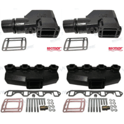 Kit Complet Collecteurs BAOMC1-3852347 + Coudes bâbord REC3855271 + Coudes tribord REC3855269 - Indmar - GM V8 5.0L et 5.7L (Joint humide / wet)