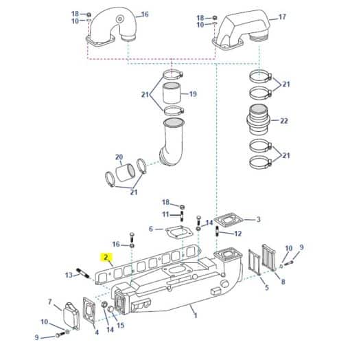 REC27-53354 - Joint de collecteur admission / échappement OMC GM 3.0l (1973-1990) 908079