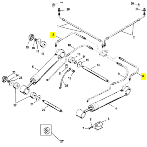 REC32-99904 - Flexible de trim - Embase ALPHA ONE GEN 1 / 2 et BRAVO - Mercruiser 32-99904