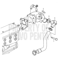 MAR345 - Coude d'échappement Volvo Penta - Diesel - D2 / MD22