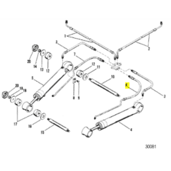 REC32-864960 - Flexible de trim tribord - Embase ALPHA ONE GEN 1 (vérin de trim 411mm) et GEN 2 - Mercruiser 32-864960 / OMC 0508855