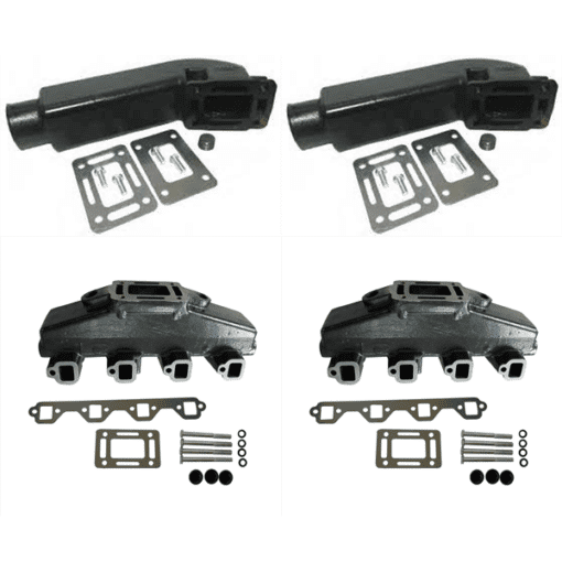 Kit Complet Collecteurs 91-81 + Coudes MAR018 FORD / INDMAR - V8 GM 305 5.0L/350 5.7L et 302 5.0L/351 5.8L CID - (Joint humide / wet)