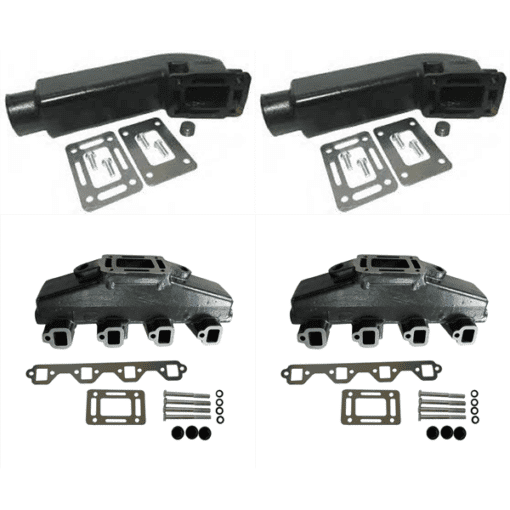 Kit Complet Collecteurs 91-81 + Coudes HOT20907 FORD / INDMAR - V8 GM 305 5.0L/350 5.7L et 302 5.0L/351 5.8L CID - (Joint humide / wet)