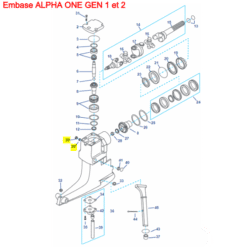 REC10-79953Q04 - Bouchon de vidange + joint - Embase ALPHA ONE GEN 1 ET 2 - Mercruiser 10-79953Q04 / OMC 0027283