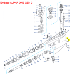 REC22-67892A05 - Bouchon de vidange magnétique + joint - Embase ALPHA ONE GEN 1 et 2 / Embase DPS et SX - Mercruiser 22-67892A05 / Volvo Penta 3854539 / OMC 0318544