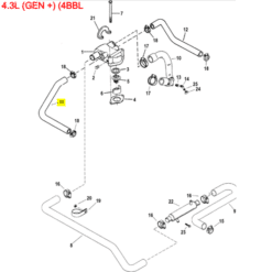 REC32-862139 - Durite refroidissement boitier de thermostat vers coude échappement - GM V6 et V8 - Mercruiser 32-862139