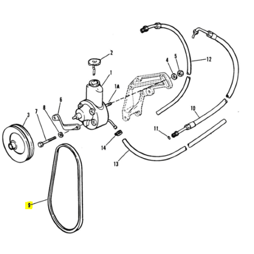 REC57-96834Q - Courroie trapézoïdale - Direction assistée - GM V8 - Mercruiser 57-96834Q / Volvo Penta 952141 / OMC 0509285