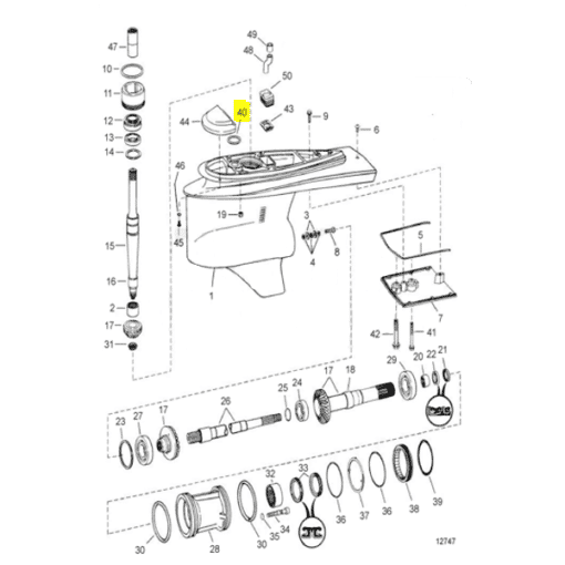 REC3852959 - Joint torique pied d'embase - DP-SM et SX- DP - Volvo Penta 3852959 / OMC 0769599