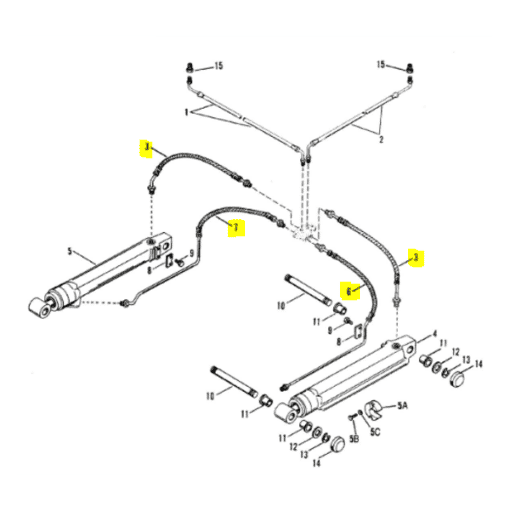 KITFLEXTRIMG1/2 - Kit flexible de trim - Embase ALPHA ONE GEN 1 (vérin de trim 411mm ) et GEN 2- Mercruiser / OMC