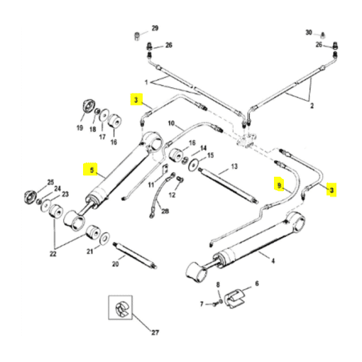 KITFLEXTRIMG1/B - Kit flexible de trim - Embase ALPHA ONE GEN 1 (vérin de trim 395 mm ) et BRAVO - Mercruiser / OMC