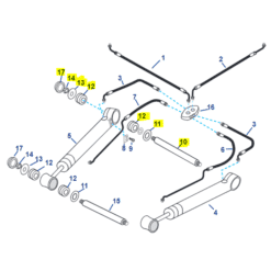 REC21370 - Kit arbre de fixation vérin - Arrière 30 cm - Embase ALPHA ONE GEN 1 - Mercruiser 17-14873