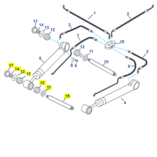 REC21380 - Kit arbre de fixation vérin - Avant 23 cm - Embase ALPHA ONE GEN 1 - Mercruiser 17-14872