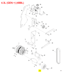 REC8M6500024 - Poulie tendeur alternateur - GM V6 et V8 - Mercruiser 8M6500024