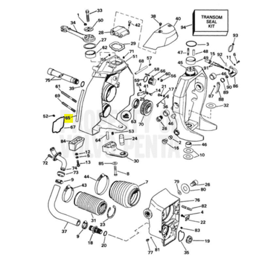 REC3852550 - Joint platine transom / tablier arrière - Embase SX - Mercruiser 802162 / Volvo Penta 3852550 / OMC 0778082