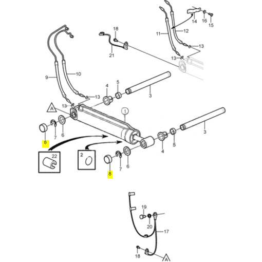 REC3857522 - Bouchon vérin - Embase SX - Volvo Penta 3857522 / OMC 0778214