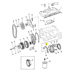 REC27-14241 - Joint support de vilebrequin - GM L4 / V6 / V8 - Mercruiser 27-14241 / Volvo Penta 3852656 / OMC 0509248