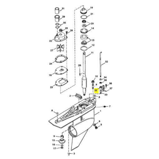 RM23-815921A17 - Kit étanchéité tige passage de vitesse et connexion speedo - Embase ALPHA ONE GEN 2 - Article orignal - Mercruiser 23-815921A17