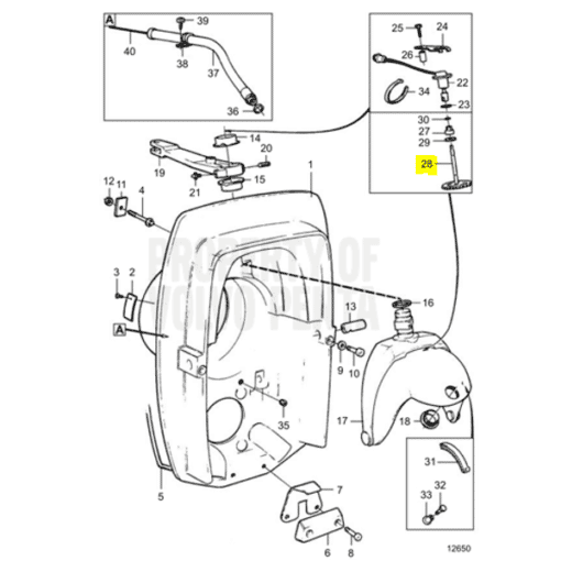 RM852984-4 - Roue dentée trim - Embase DP / SP - Volvo Penta 852984 / OMC 0852984