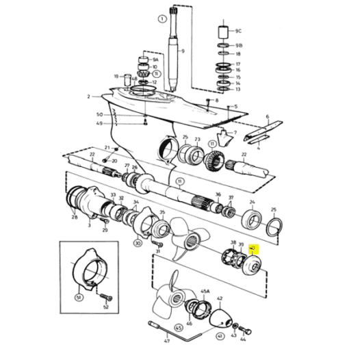 REC3858458 - Rondelle butée - Embase DP / SP - Volvo Penta 3858458