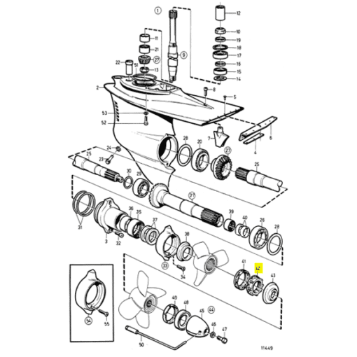 RM3851334 - Ecrou hélice - Embase DP / SP - Volvo Penta 3851334