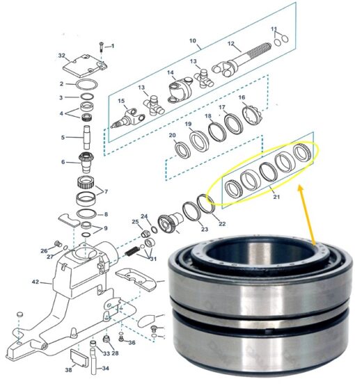 Ensemble roulements Mercruiser alpha one 31-35988A12 Mercruiser: 31-35988A12, 35988A12, 35988A2