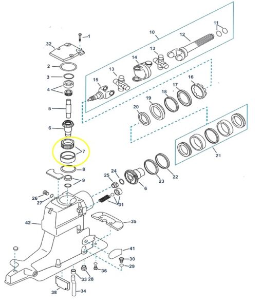 roulement conique arbre vertical Mercruiser alpha one   31-35990A1 - Mercruiser: 31-35990A1, 31-35990A2, 35990A1; Bombardier: 0509432, 0983891, 983891