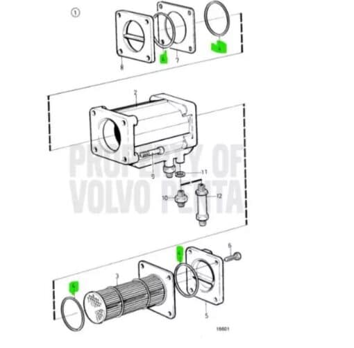 Kit joint torique échangeur volvo penta D2-55 Volvo: 3580818 REC23011