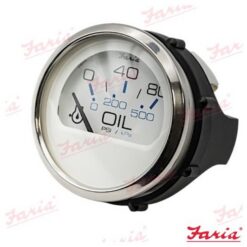 FA13802 - MANO PRESSION D HUILE 80PSI 50 MM FARIA BLANC / CHROME