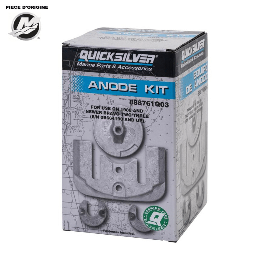 BK-888761Q03 - KIT ANODES ALU ORIGINAL MERCRUISER BRAVO II ET BRAVO III AVANT 2002 - 888761Q03